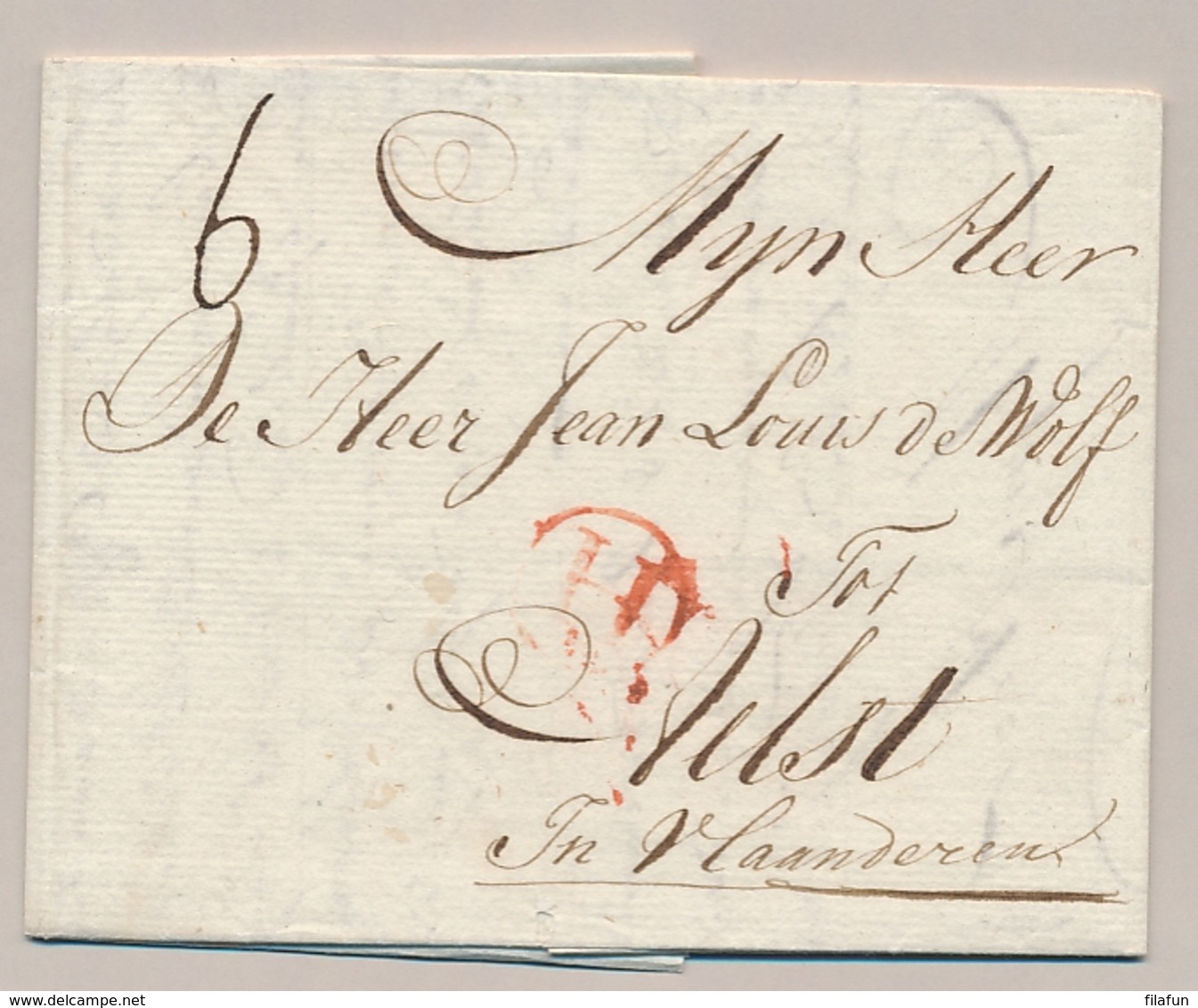 Nederland / België - 1789 - Complete EO Vouwbrief Van Amsterdam Met H In Cirkel Naar Aalst - ...-1852 Voorlopers