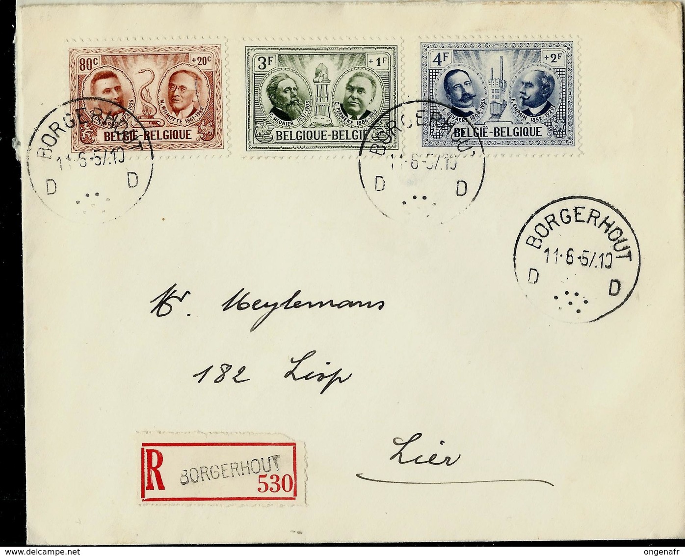 Doc. De BORGRHOUT - D D - Du 11/06/57  En Rec. Avec N° 1014 - 1017 - 1018 - Poste Rurale