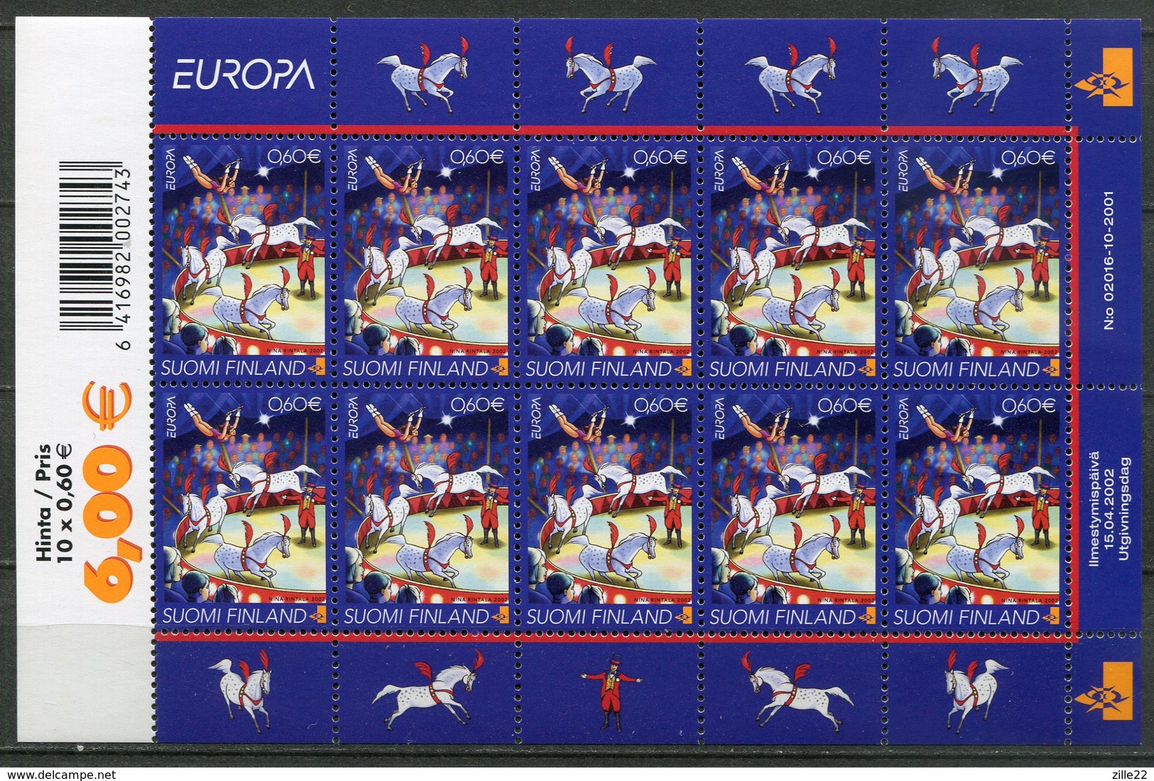 Finnland Mi# 1623 KLB Postfrisch/MNH - Circus Europa CEPT - Unused Stamps