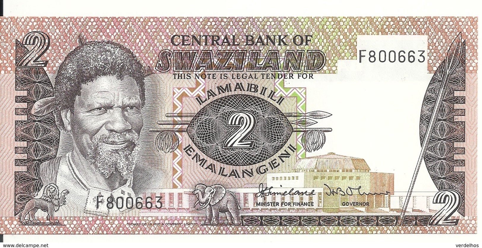 SWAZILAND 2 EMALANGENI ND1983 UNC P 8 A - Swaziland