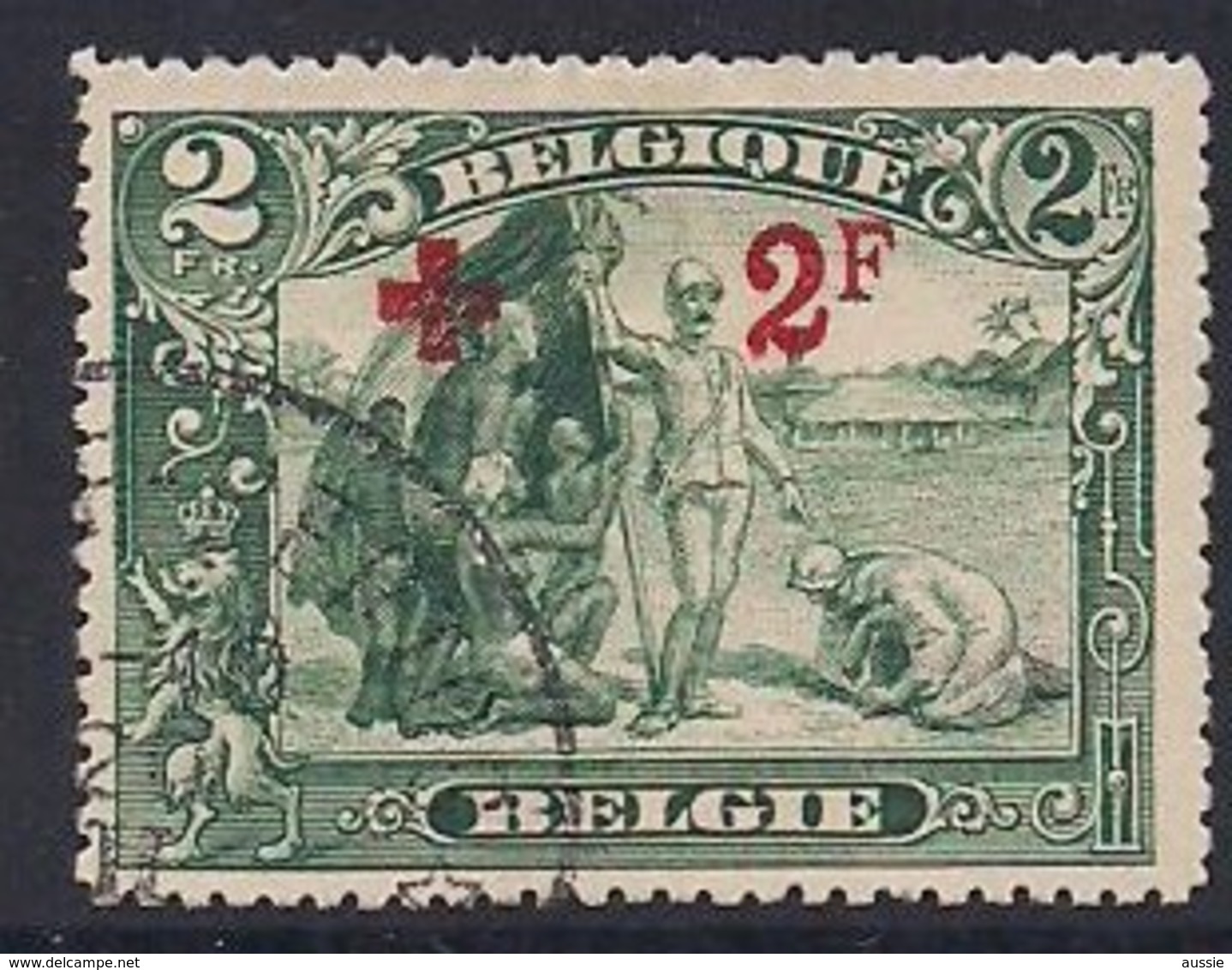 Belgie Belgique 1918 OCBn° 161 (°) Oblitéré Cancelled  Cote 120 Euro Congo Surcharge + 2 F - 1918 Red Cross