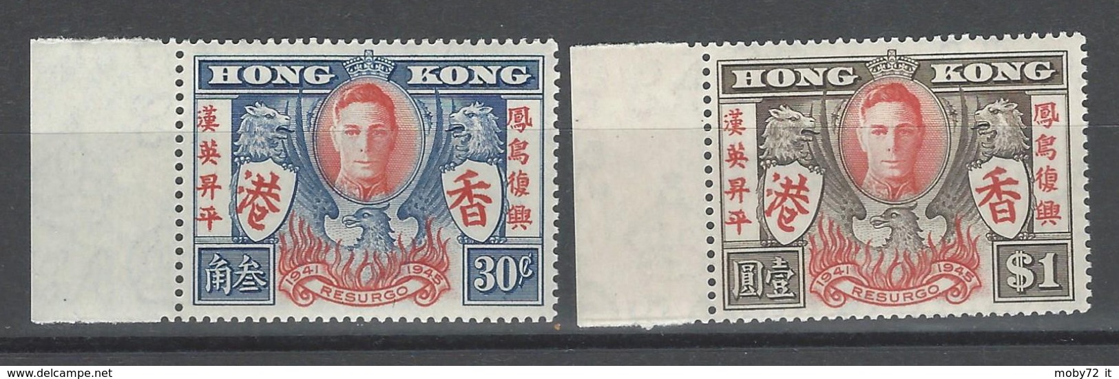 Hong Kong - 1946 - Nuovo/new MNH - King George VI - Mi N. 169/70 - Neufs