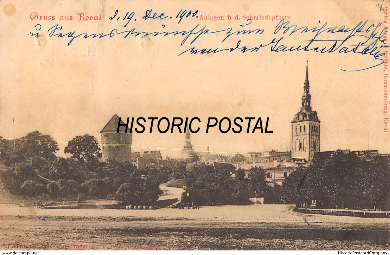 REVAL ESTONIA~ANLAGEN B. D. SCHMIEDEPFORTE~ 1900 KLUGE & STROHM PHOTO POSTCARD 46384 - Estonia