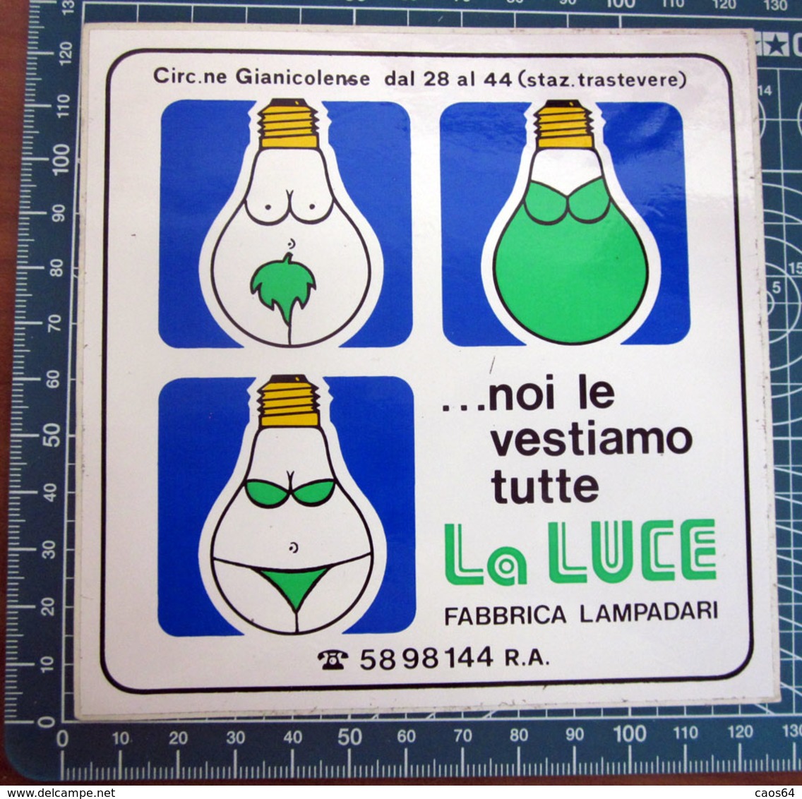 LA LUCE LAMPADARI ROMA VINTAGE STICKER ADESIVO NEW ORIGINAL - Pegatinas