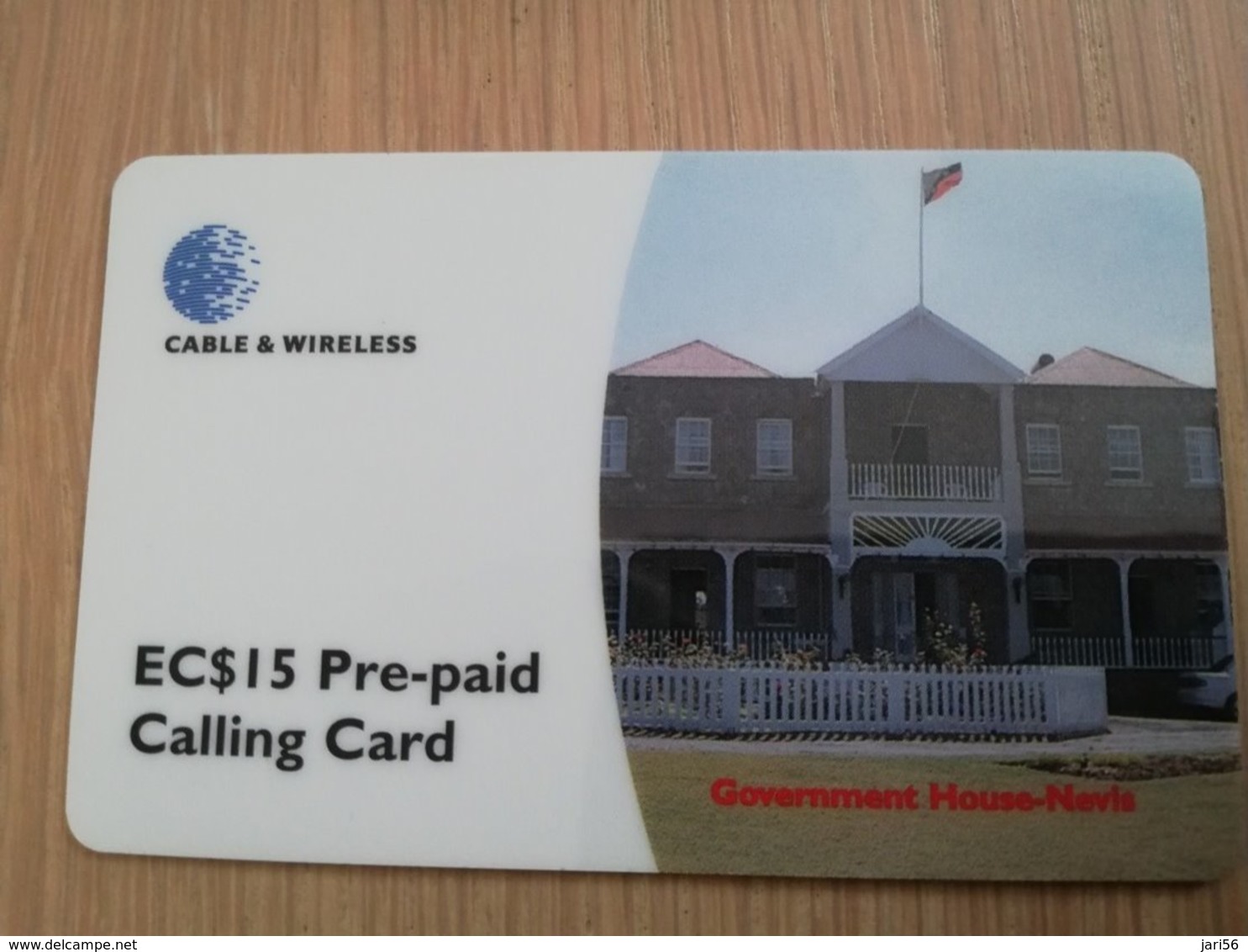 ST KITTS & NEVIS  $15,- GOVERNMENT HOUSE NEVIS  SKB -19   Prepaid     Fine Used Card  ** 2108** - Saint Kitts & Nevis