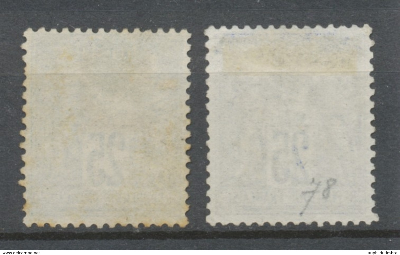 Classique Sage N°78 25c Outremer Et N°79 25c Bleu Type II N/U Oblitéré TB. X248 - 1876-1878 Sage (Typ I)