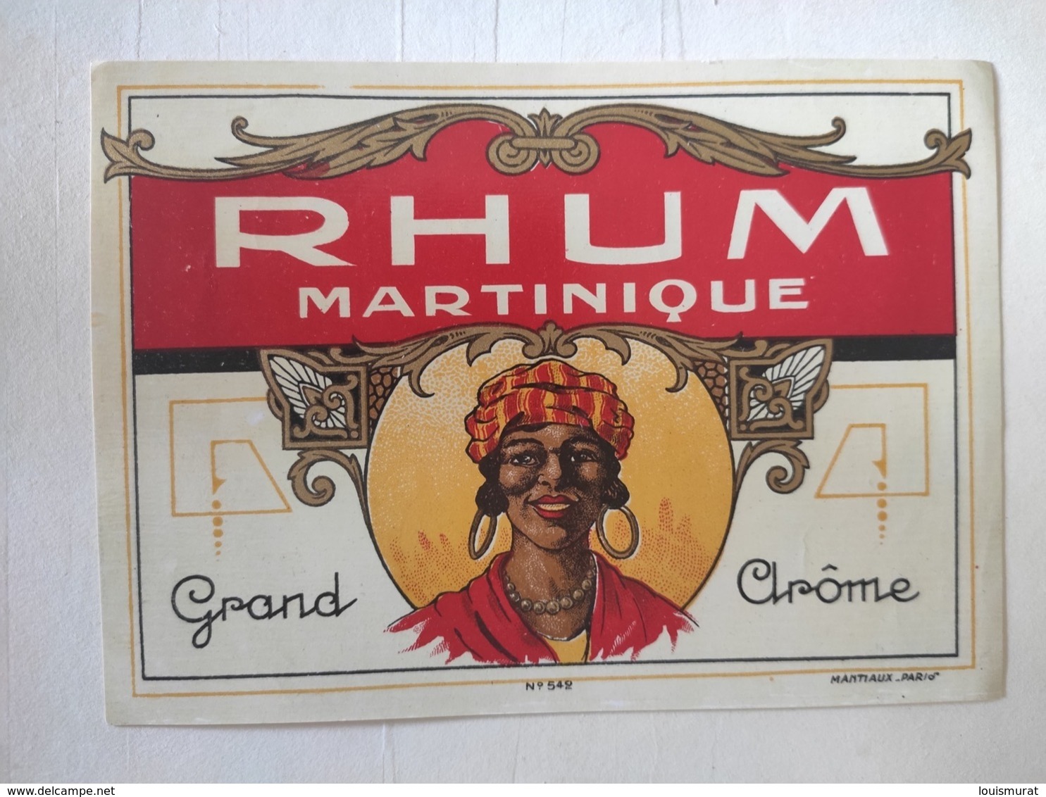 Etiquette Ancienne - Rhum Martinique - Grand Arôme - Mantiaux - Vernis - Whisky