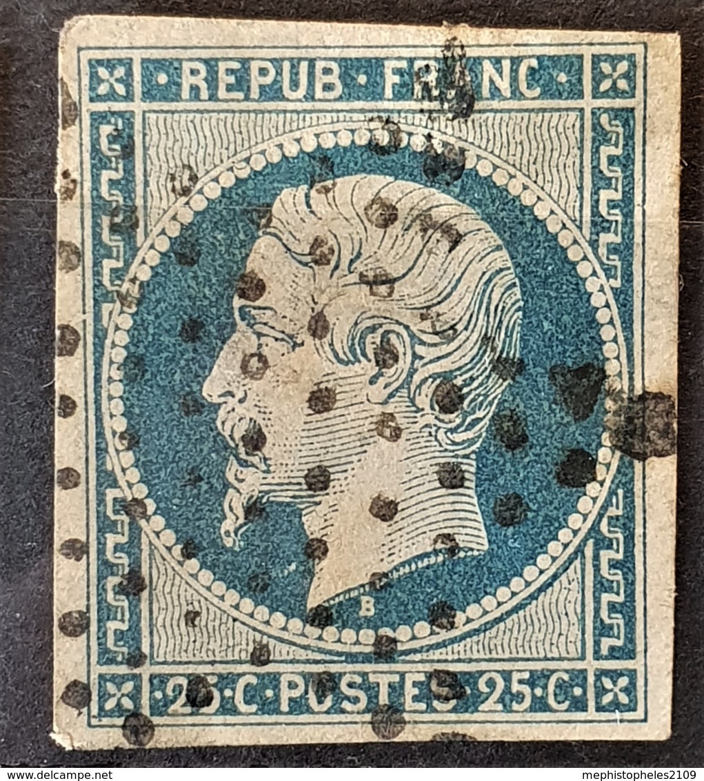 FRANCE 1852 - Canceled - YT 10 - 25c - Aminci!/thin! - 1852 Louis-Napoléon