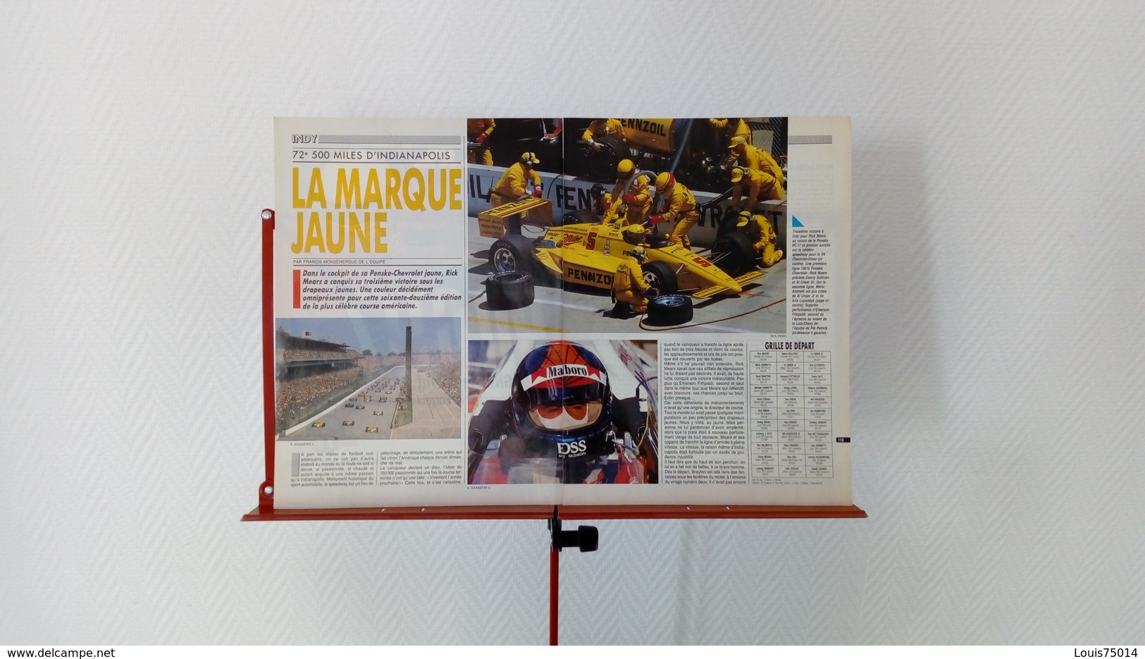 Coupure De Presse Automobile De 1988 72ème 500 Miles D'Indianapolis - Sport