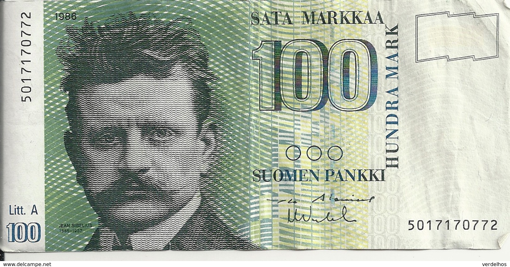 FINLANDE 100 MARKKAA 1986(1991) VF P 119 - Finlandia