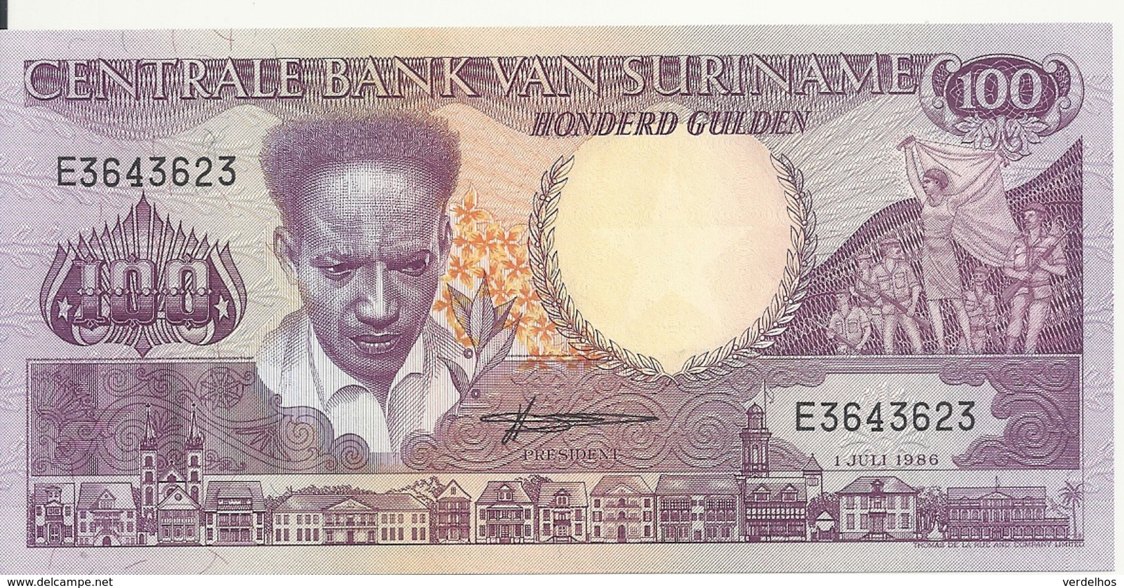 SURINAME 100 GULDEN 1986 UNC P 133 A - Suriname