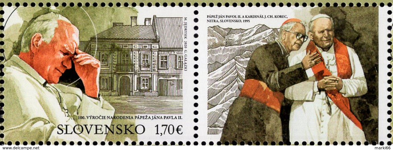 Slovakia - 2020 - Centenary Since Birth Of Pope John Paul II - Mint Stamp With Tab - Ongebruikt