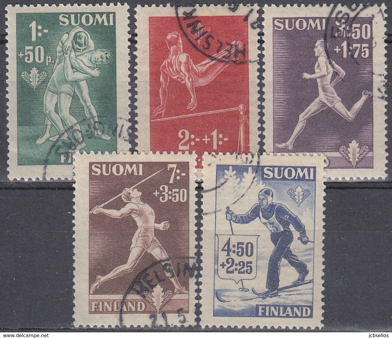 FINLANDIA 1945 Nº 282/286 USADO - Gebraucht