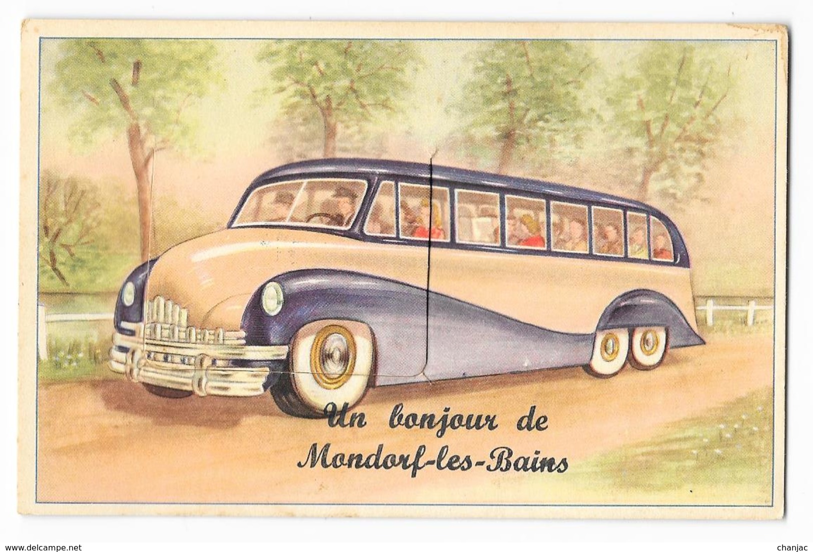 Cpa: LUXEMBOURG - Un Bonjour De MONDORF LES BAINS (Carte Système 10 Minivues, Autocar) Rare - Mondorf-les-Bains
