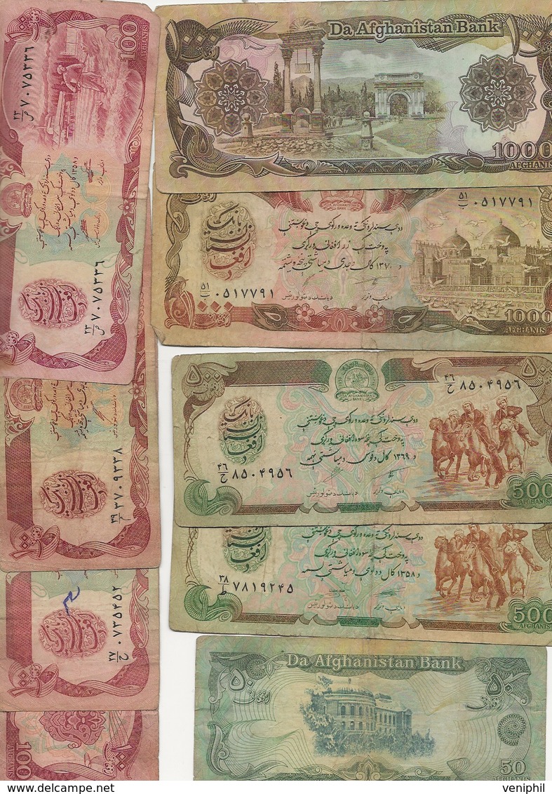 AFGANISTAN - LOT DE 20 BILLETS USAGES - - Afghanistan