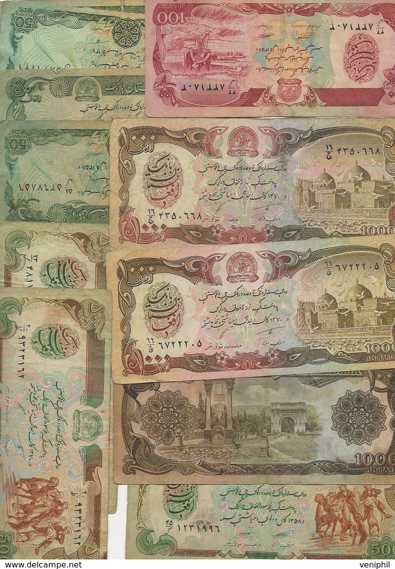 AFGANISTAN - LOT DE 20 BILLETS USAGES - - Afghanistan