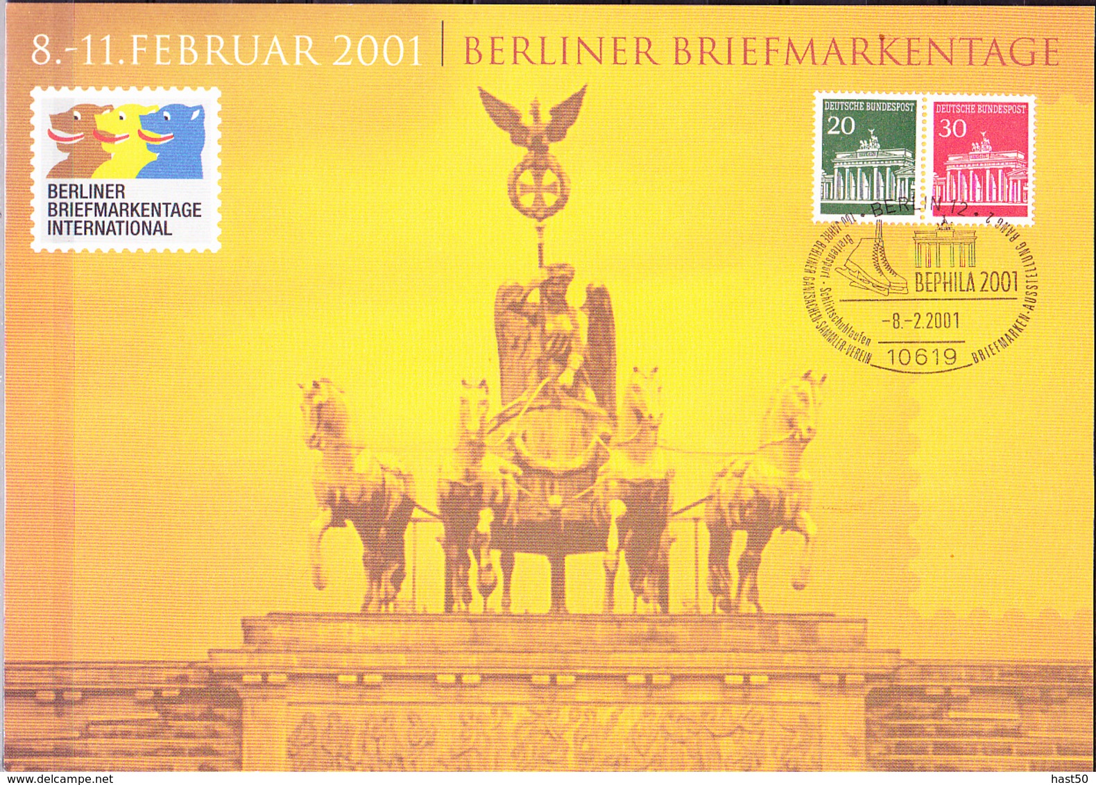 Deutschland Germany Allemagne - Sonderblatt Zu Den Berliner Briefmarkentagen 8.-11.2001 (MiNr: W 28) 2001 - Covers & Documents