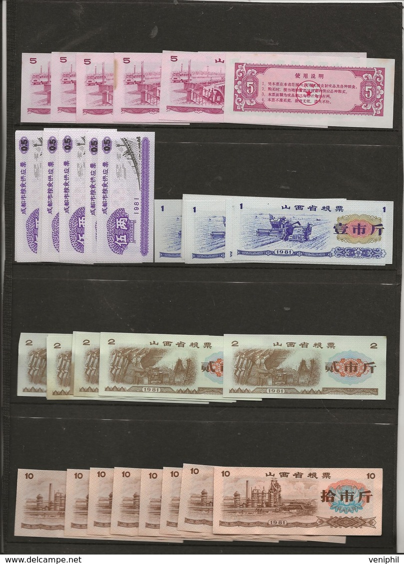 CHINE -50 BILLETS ANNEE 1981 - 5 VALEURS -10 DE CHAQUE -ETAT NEUF - Cina