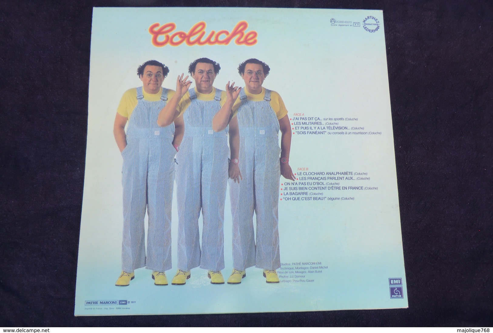 Disque De Coluche Vol 3 Enregistrement Public -  Pathé ‎– 2C068-60270 - 1977 - - Cómica