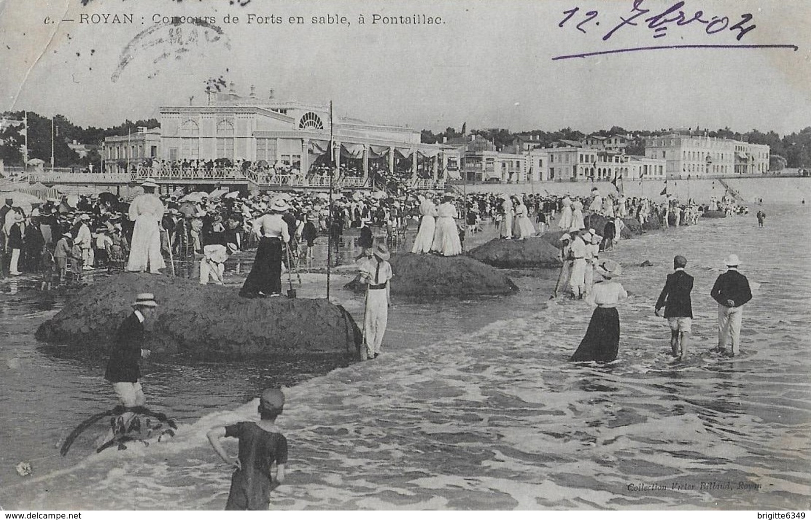 CPA 17 ROYAN  :  Conche De Pontaillac - Concours De Forts En Sable -   1904 - Royan