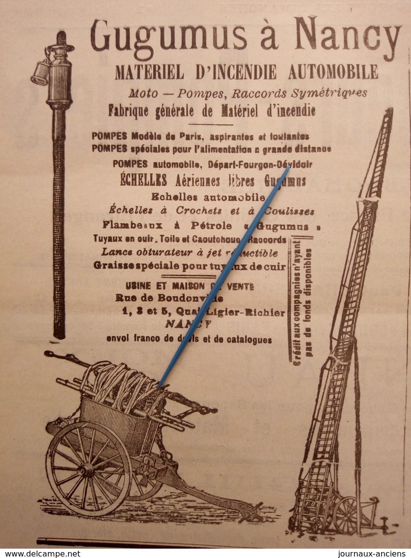 1912 SAPEURS POMPIERS - REGIMENT DE PARIS - GUGUMUS NANCY - COMMANDANT HESSE AMIENS - DROME - 1900 - 1949