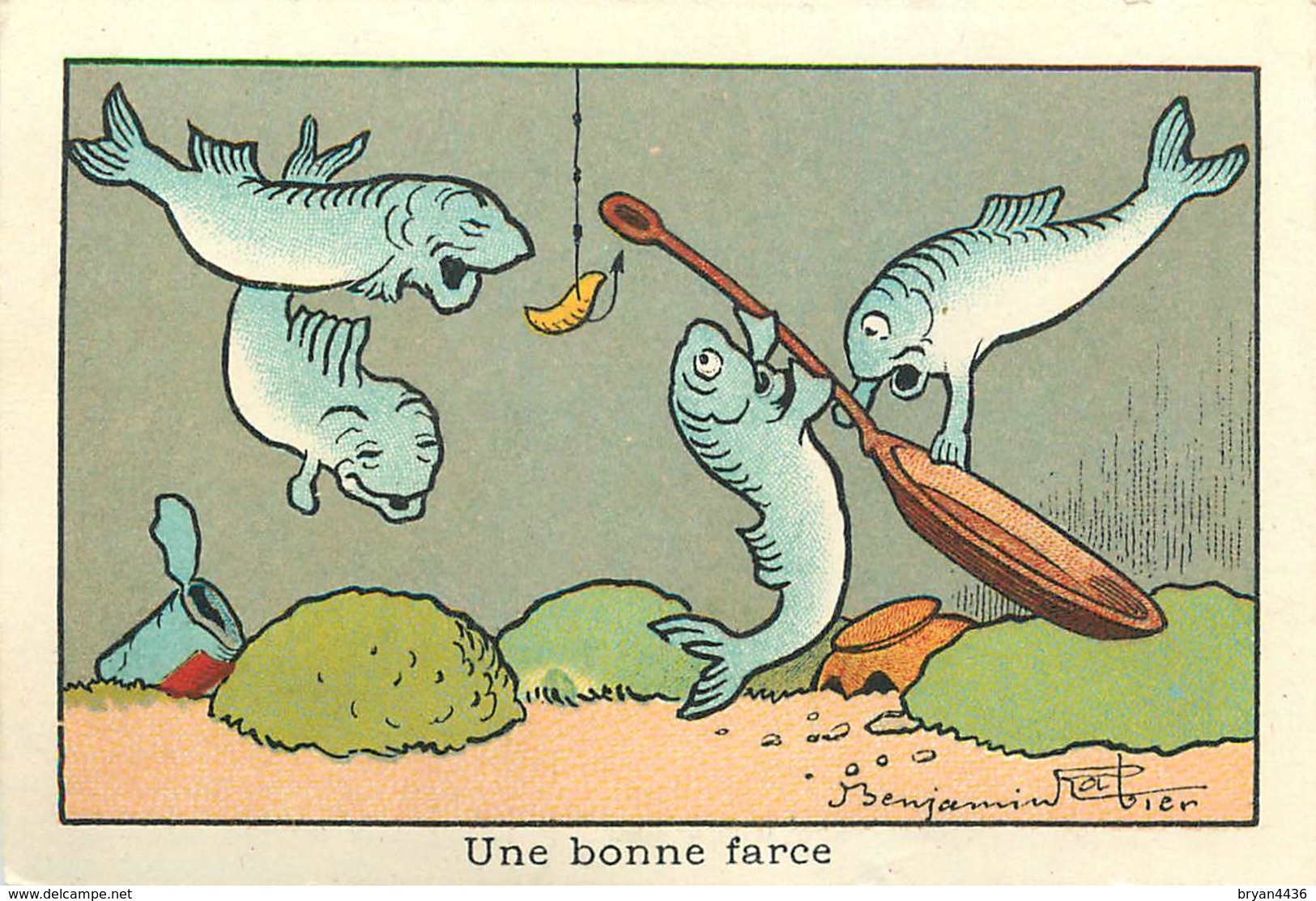 BENJAMIN RABIER ILLUSTRATEUR - "UNE BONNE FARCE" - CHROMO ANCIEN - Format (7 X 10,5 Cm) - Rabier, B.