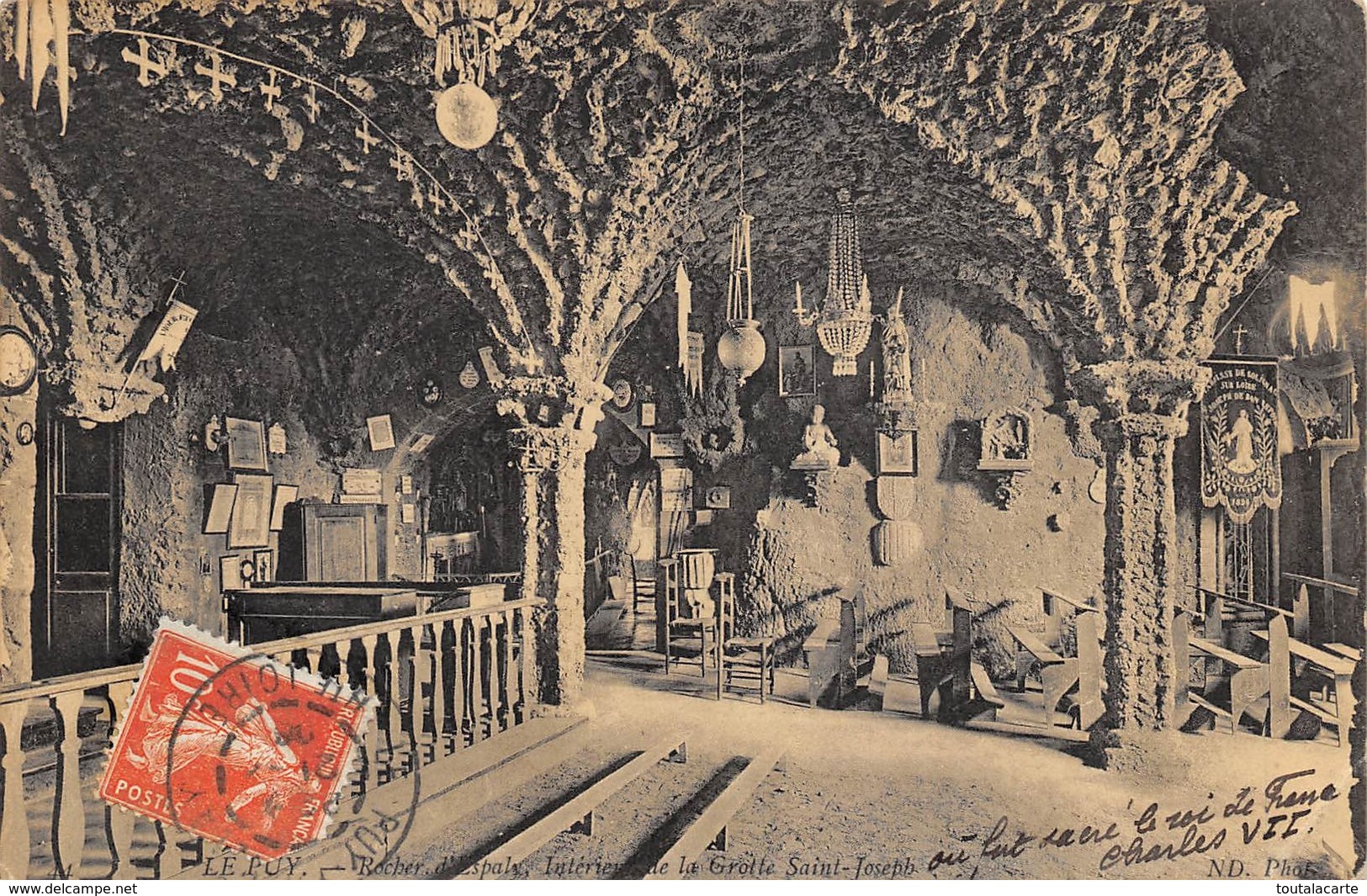 CPA 43 LE PUY ROCHER D ESPALY INTERIEUR DE LA GROTTE SAINT JOSEPH - Le Puy En Velay