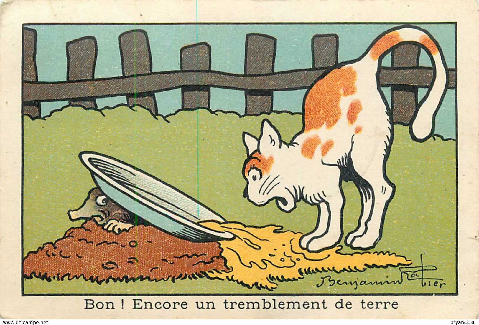 BENJAMIN RABIER ILLUSTRATEUR - "BON ! ENCORE UN TREMBLEMENT DE TERRE" - CHROMO ANCIEN - Format (7 X 10,5 Cm) - Rabier, B.