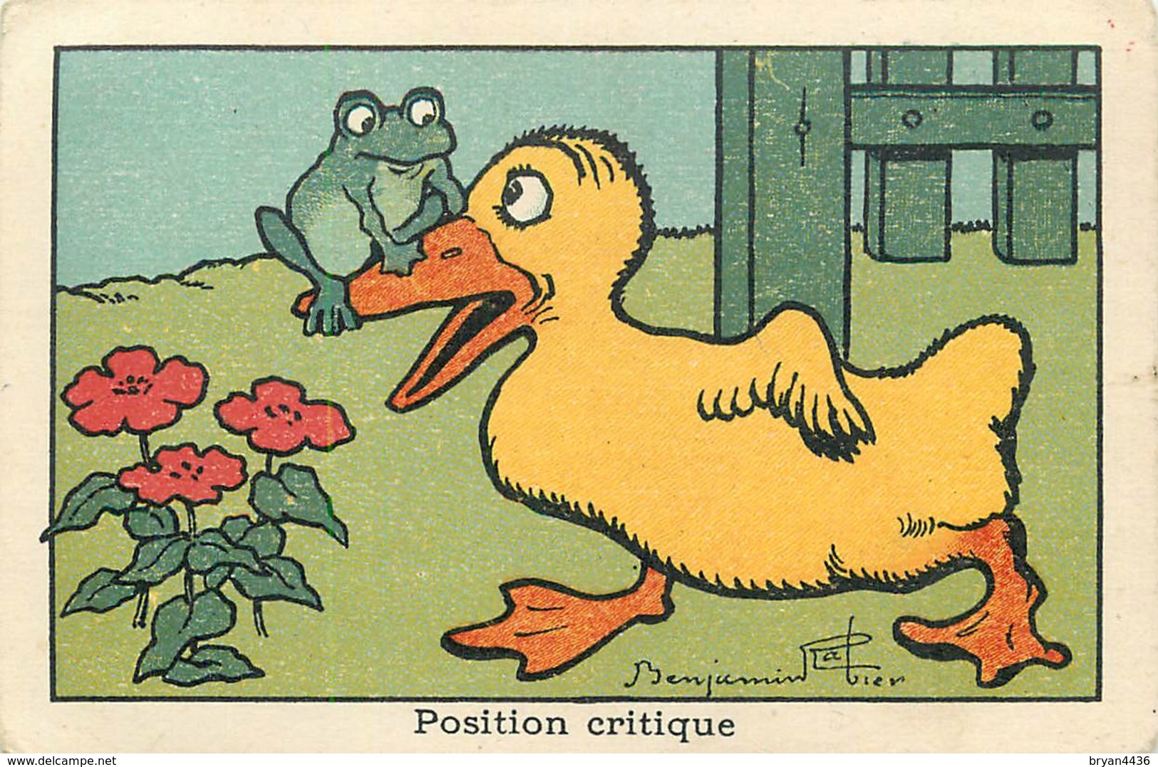 BENJAMIN RABIER ILLUSTRATEUR - "POSITION CRITIQUE" - CHROMO ANCIEN - Format (7 X 10,5 Cm) - Rabier, B.