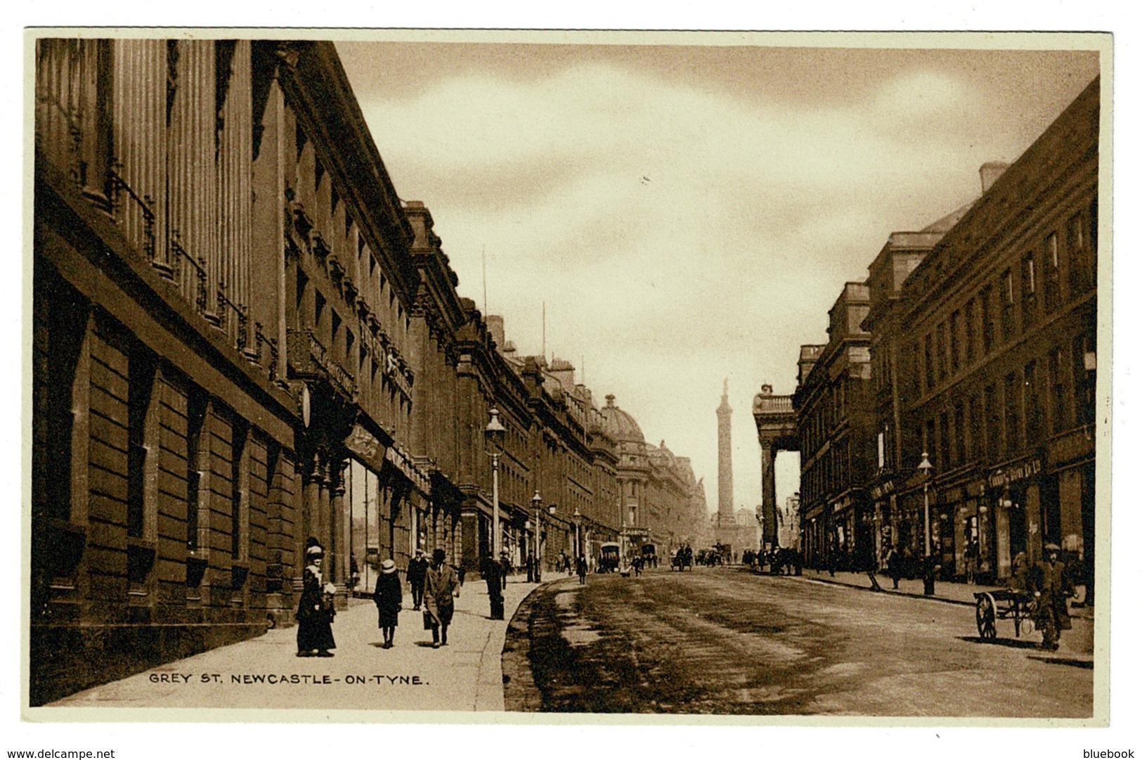 Ref 1363 - Early Postcard - Grey Street - Newcastle On Tyne - Northumbria Northumberland - Newcastle-upon-Tyne