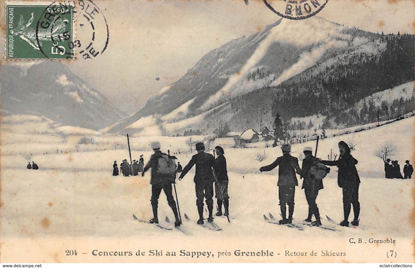 Le Sappey En Chartreuse        38      Concours De Ski.  Retour Des Skieurs    (Voir Scan) - Sonstige & Ohne Zuordnung