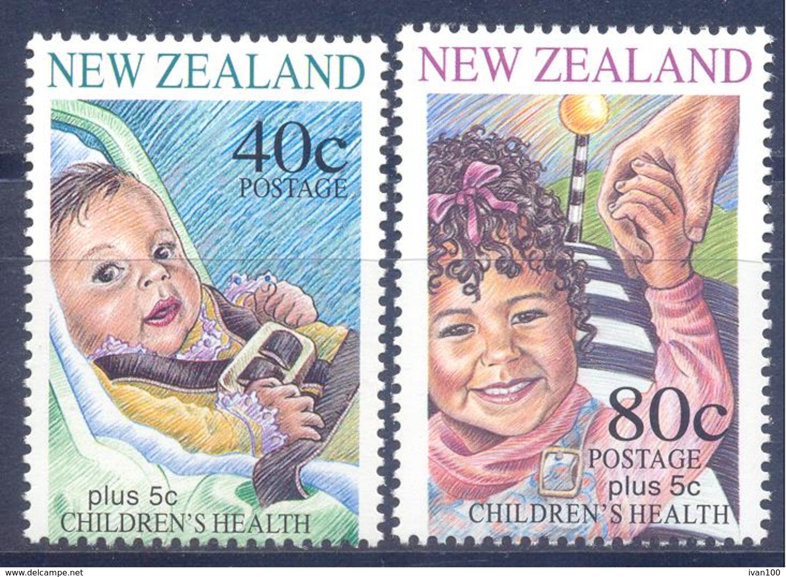 1996. New Zealand, Children's Health, 2v, Mint/** - Unused Stamps