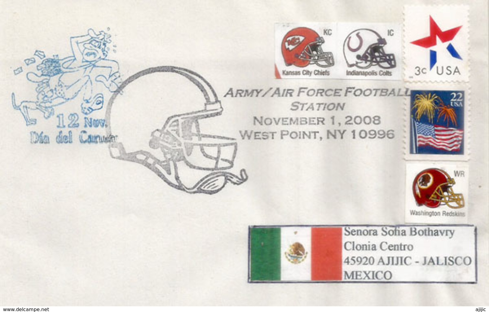 US Army / Air Force NFL Football. West Point - United States Military Academy. , Special Cover Sent To Mexico - Other & Unclassified