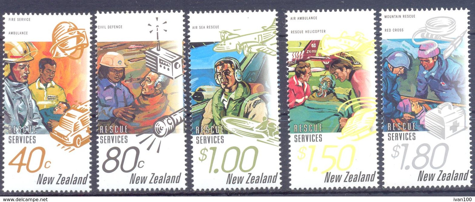 1996. New Zealand, Rescue Services, 5v, Mint/** - Unused Stamps