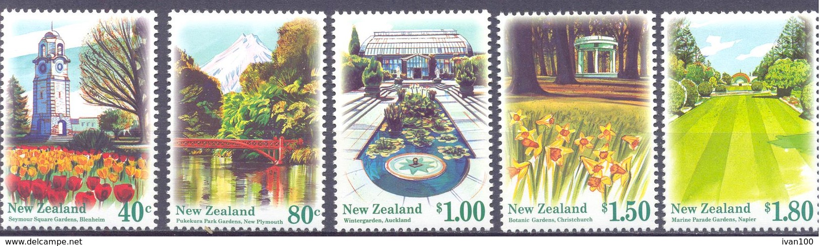 1996. New Zealand, Gardens And Parks, 5v, Mint/** - Neufs