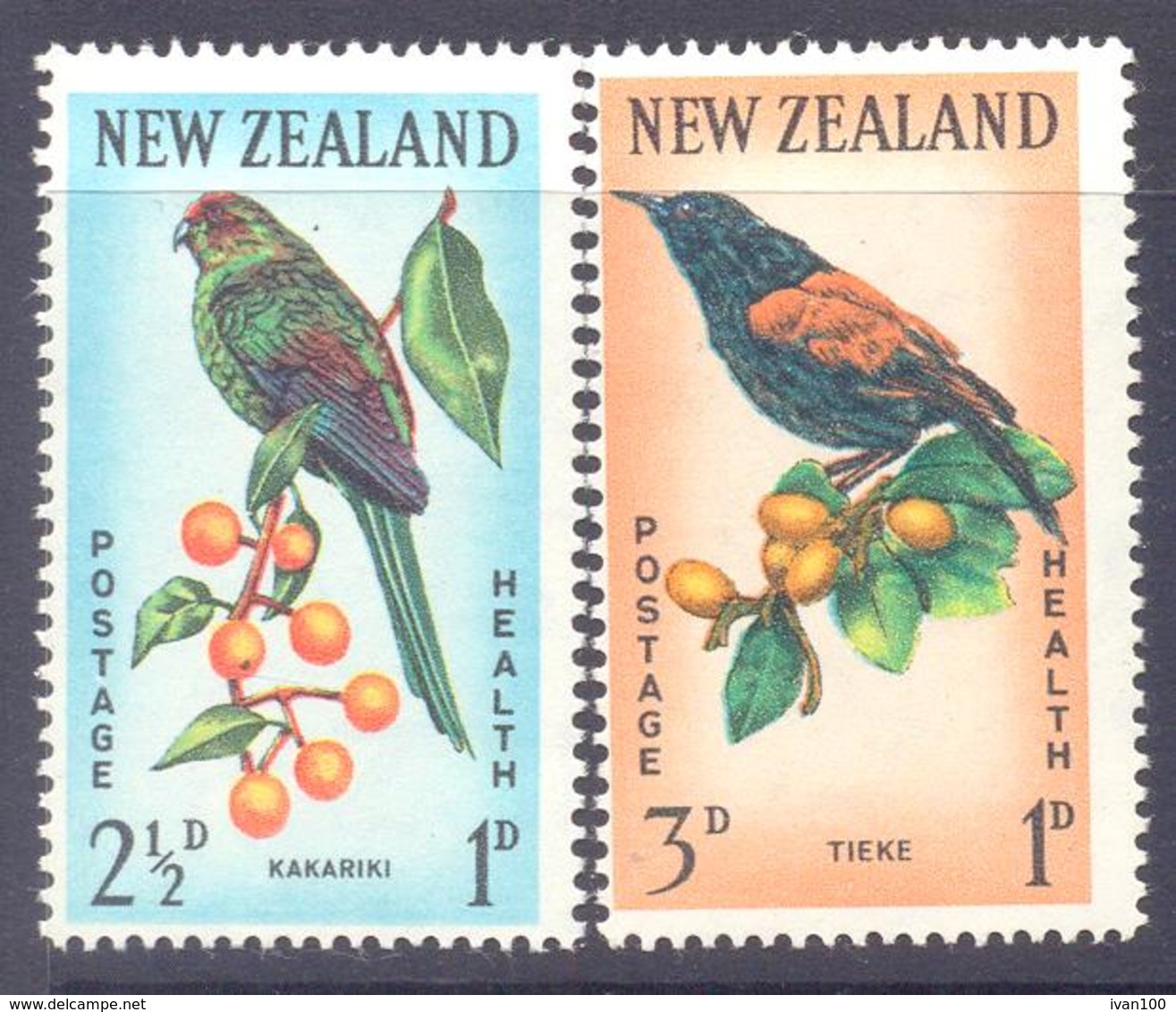 1962. New Zealand, Birds, 2v, Mint/** - Nuovi