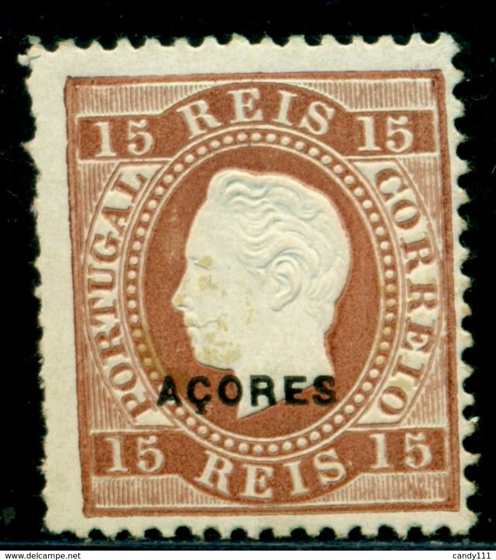 1882/1883 King Luis I,Portugal,Azores,Mi.42xA,15R,little Ovpt,MLH - Azores