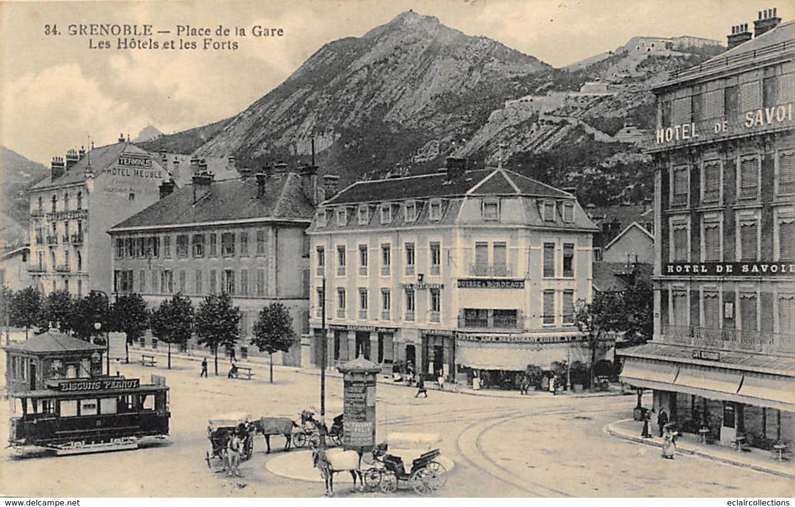 Grenoble         38        Place De La Gare . Hôtel De Savoie  -Suisse Et Bordeaux -Terminus             (Voir Scan) - Grenoble