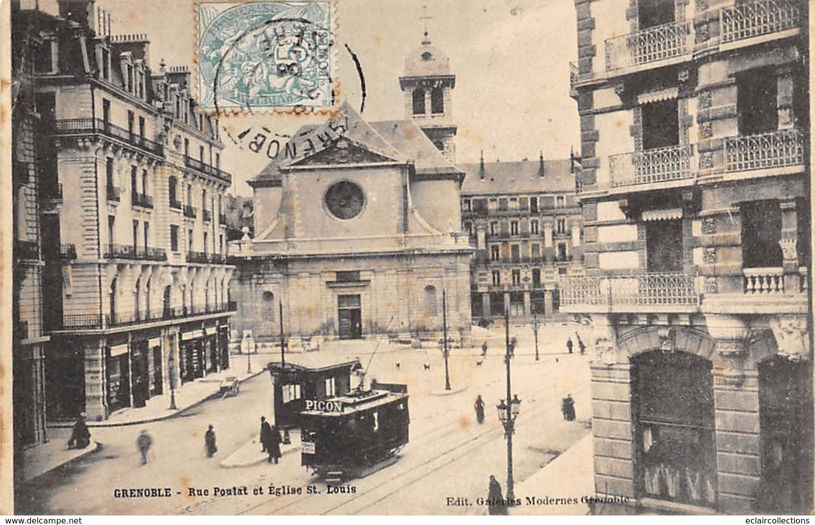 Grenoble         38        Rue Poutat Et Eglise Saint Louis           (Voir Scan) - Grenoble