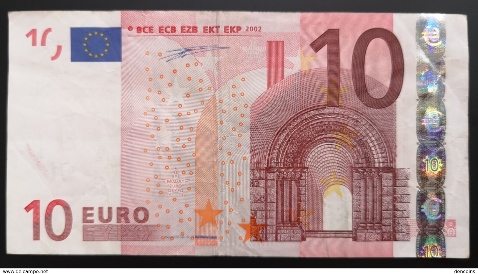 RARE!!! 10 EURO  SPAIN ESPAÑA 2002 M002A1 DUISENBERG CIRCULATED - 10 Euro