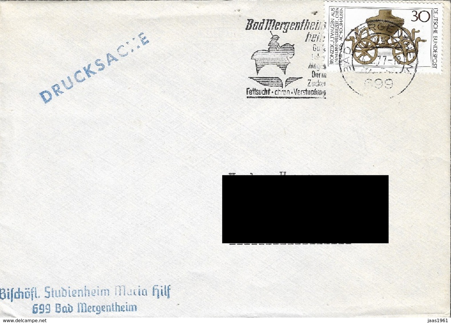 GERMANY. POSTMARK MERGENTHEIM. 1977 - Maschinenstempel (EMA)