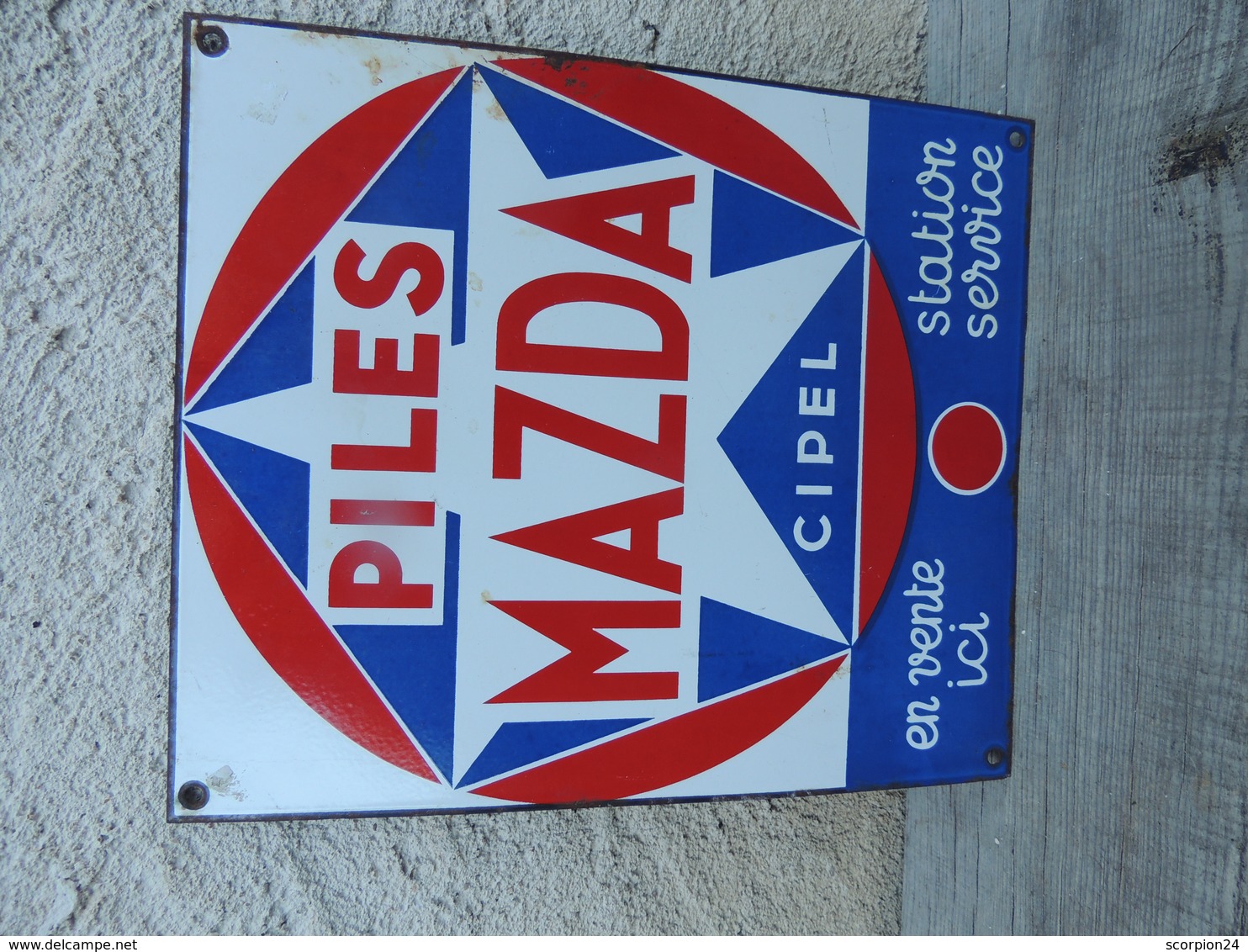 PILES MAZDA PLAQUE EMAILLEE - Enameled Signs (after1960)