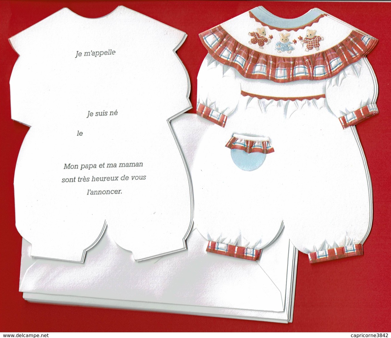 6 Faire-parts De Naissance FILLE - Avec Enveloppes - Birth & Baptism