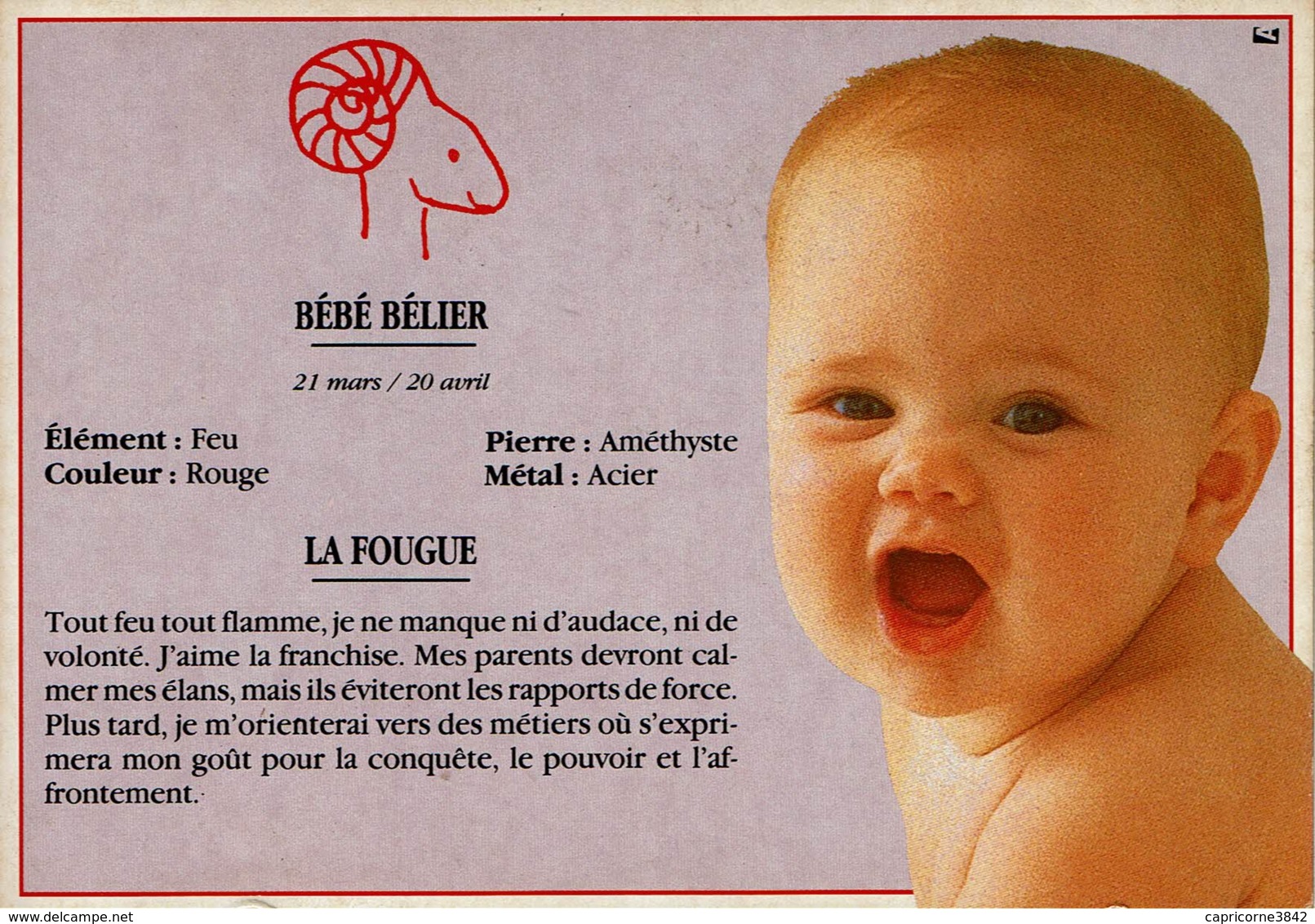 Carte Postale "Bébé Et Les Astres - LE BEBE BELIER - Illustration Stéphanie R. - ArmorImage N° BH-784 - Astrología