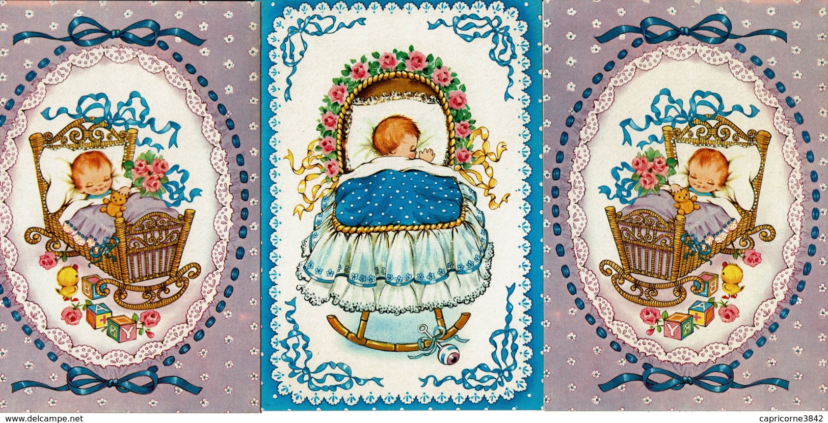 3 Cartes Postales - Naissance D'un GARÇON - Editions Rotacolor N° R 583 - Birth & Baptism