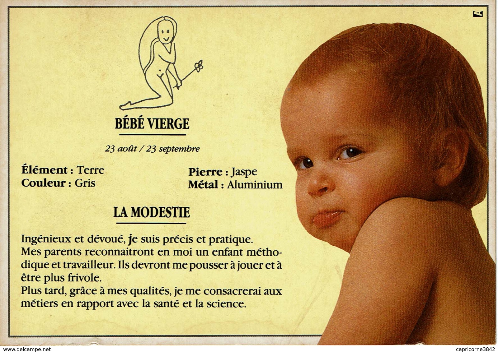 Carte Postale "Bébé Et Les Astres - LE BEBE VIERGE - Illustration Stéphanie R. - ArmorImage N° BH-789 - Birth & Baptism