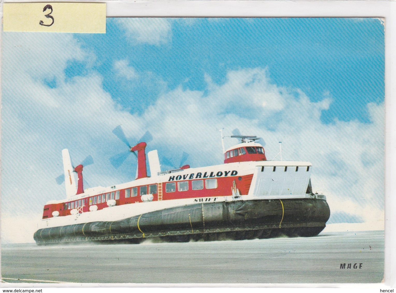 Hovercraft-Hoverlloyd CALAIS-RAMSGATE. Aéroglisseur. Ferries - Aéroglisseurs