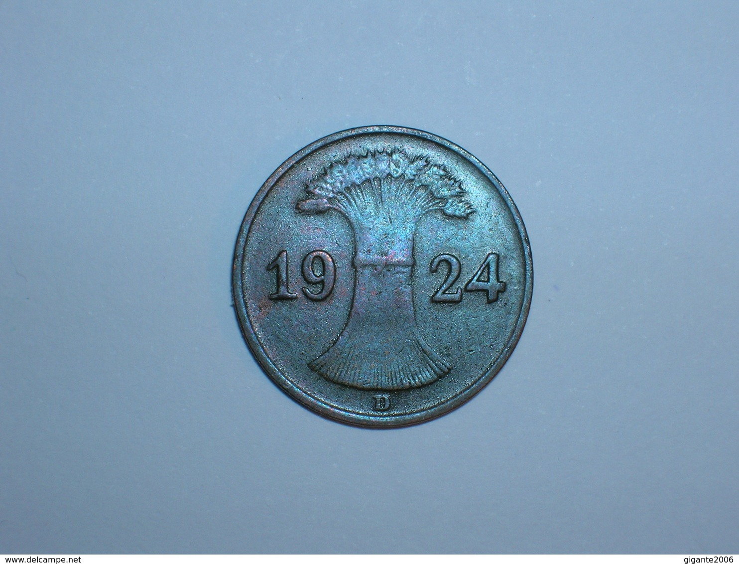 ALEMANIA 1 RENTENPFENNIG 1924 D (1089) - 1 Rentenpfennig & 1 Reichspfennig