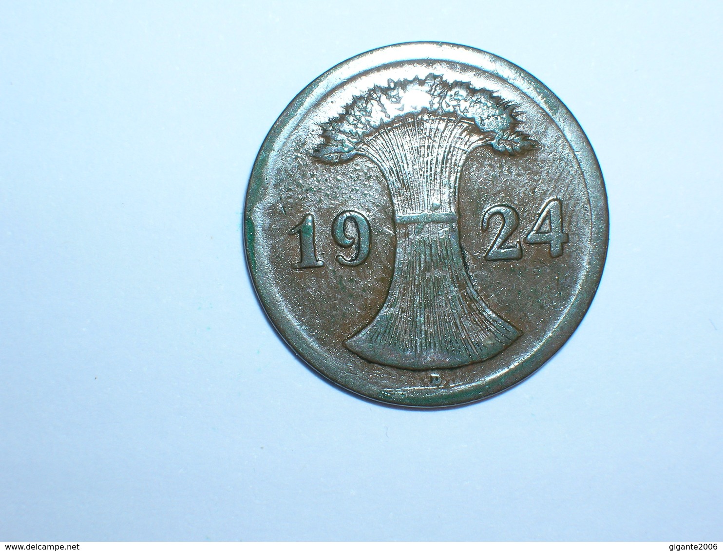 ALEMANIA 2 RENTENPFENNIG 1924 D (1099) - 2 Rentenpfennig & 2 Reichspfennig