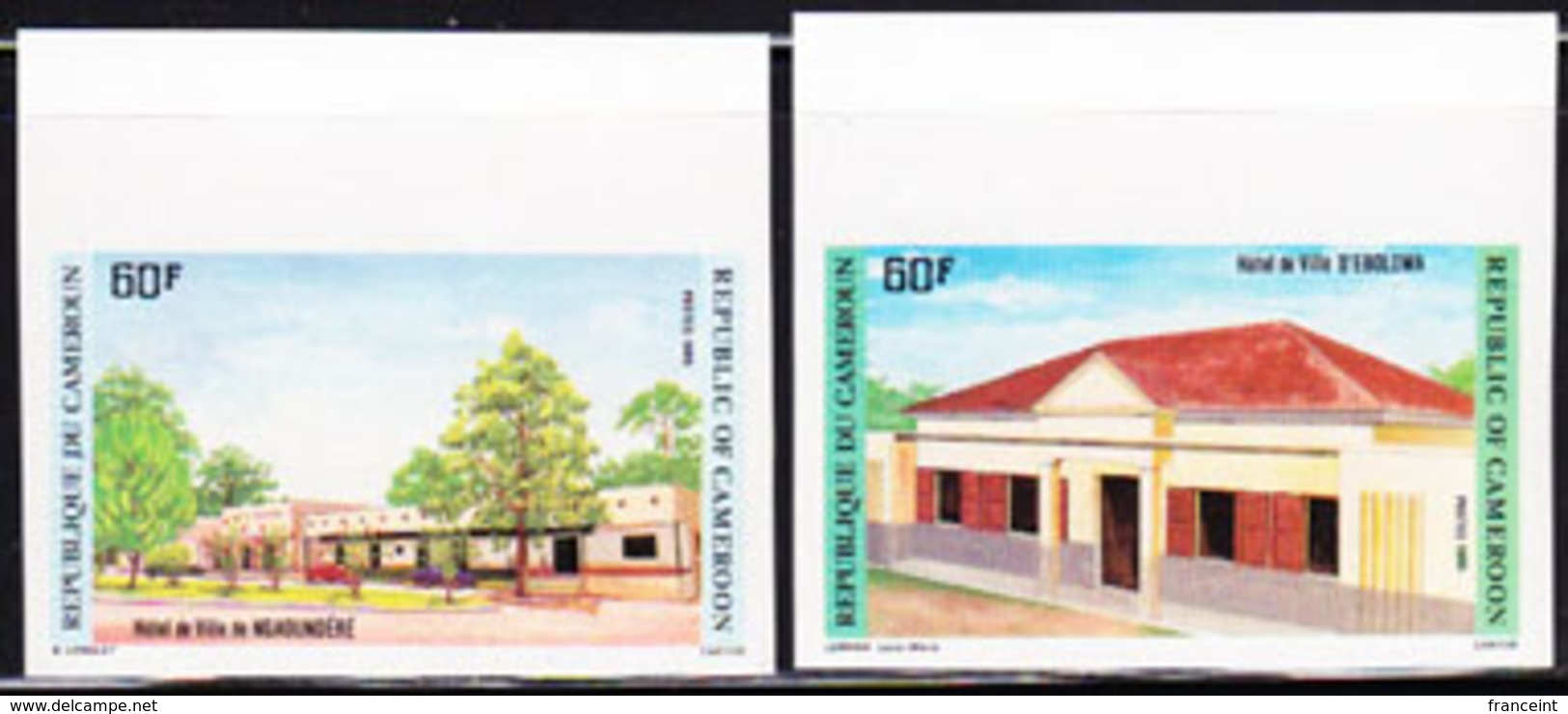 CAMEROUN (1985) Hotels. Set Of 2 Imperforates. Scott Nos 790-1, Yvert Nos 766-7. - Camerun (1960-...)